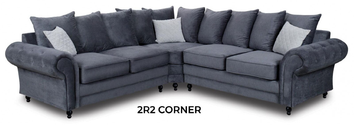 Modern corner sofa, sofa style, gray sofa, upholstery fabric, textile furniture, L-shaped couches