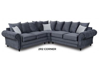 Modern corner sofa, sofa style, gray sofa, upholstery fabric, textile furniture, L-shaped couches