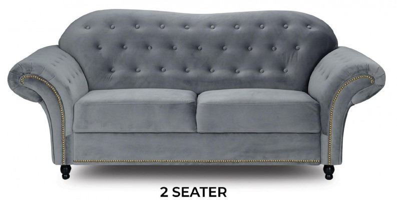Chesterfield Sofa Set Couch Upholstered Furniture 3+2+1 Velvet Fabric Couches