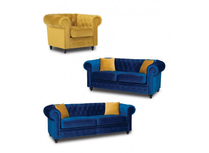 Chesterfield Sofa Set Couch Furniture Living Room Arrangement 3+2+1 Seater