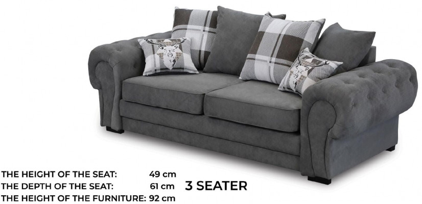 Three-seater couch upholstered furniture velvet couch fabric sofa 224cm couches.