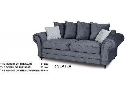 Three-seater couch upholstery furniture velvet couch fabric sofa 218cm couches