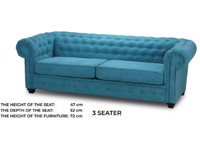Three-seater couch textile turquoise sofa upholstery furniture furnishing sofas couches