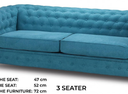 Three-seater couch textile turquoise sofa upholstery furniture furnishing sofas couches