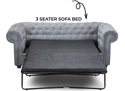 Chesterfield sofa with bed function, Bengal fold-out bed, couch sleeper sofa.