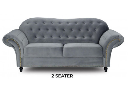 Two-seater Grey Chesterfield Couch Upholstered Furniture Fabric Couches Sofas Textile