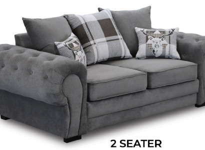 Gray Chesterfield Couch Upholstery Furniture Fabric Couches Sofas Design Textile