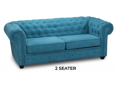 Sofa 2-seater sofa design upholstery turquoise textile fabric seating comfort sofas new