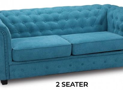 Sofa 2-seater sofa design upholstery turquoise textile fabric seating comfort sofas new