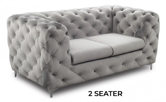 Chesterfield Seat Fabric Textile Couch Two-Seater Sofa 2 Seat Design Sofas