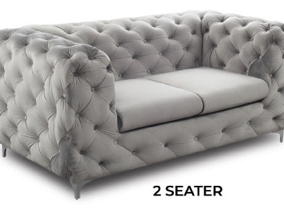 Chesterfield Seat Fabric Textile Couch Two-Seater Sofa 2 Seat Design Sofas