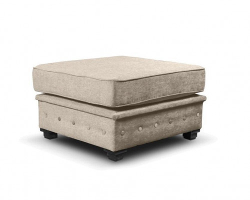 Fabric Beige Luxury Seat Furniture Stool Footstool Pouf Living Room Seat