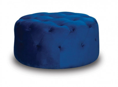 Ottoman Footrest Stool Seat Living Room Fabric Blue Luxury Seating Furniture