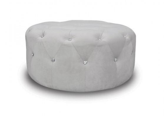 Ottoman Footrest Stool Seat Living Room Fabric Blue Luxury Seating Furniture