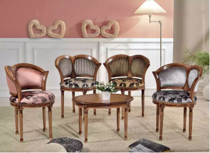 Living room set coffee table chairs designer classic furniture set 5-piece