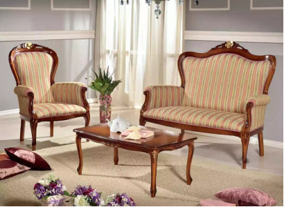 Classic sofa set seating furniture three-seater bench coffee table luxury