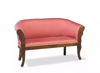 Classic Red Two-Seater Bench Upholstered Furniture Fabric Wood New