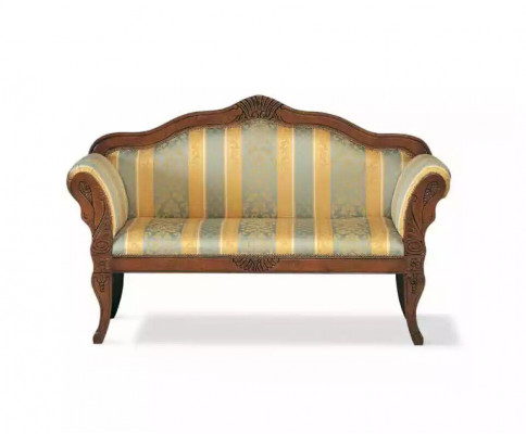 Classic two-seater bench luxury upholstery furniture wood frame noble
