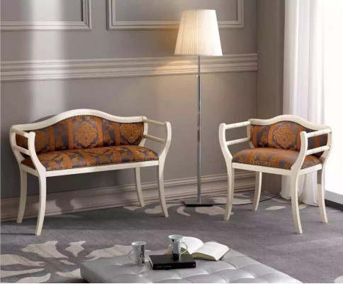 Classic seating set bench chairs upholstered furniture living room furniture design