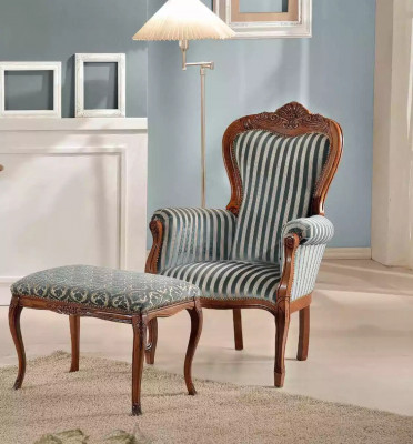 Classic Armchair Living Room Single-Seater Designer Upholstered Seat Fabric Furniture