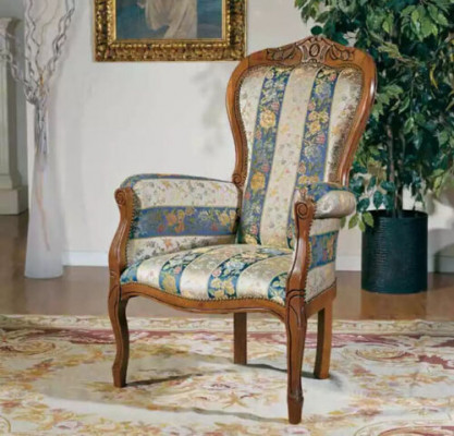 Armchair Designer Seat Luxury Textile Upholstery Fabric Furniture Classic Design