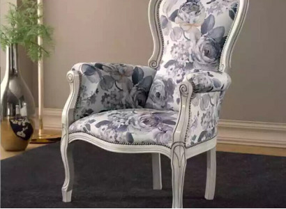 Classic armchair wingback chair upholstered furniture designer fabric living room
