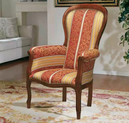 Classic armchair upholstered furniture luxury upholstered armchair wood frame new