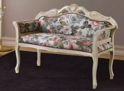 Classic Bench Antique Style Two-Seater Upholstered Bench Seating Furniture Design