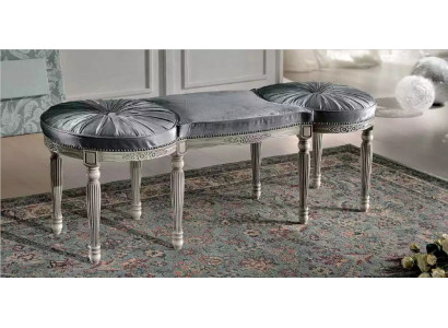 Classic Gray Bench Design Textile New Upholstery Fabric Seating Furniture