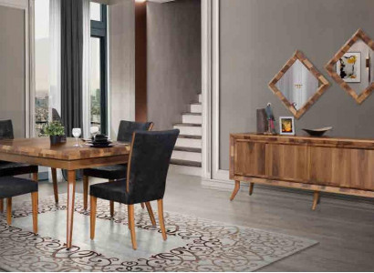 Dining room set, dining table, 4 chairs, sideboard, tables, wood design group, 6-piece set