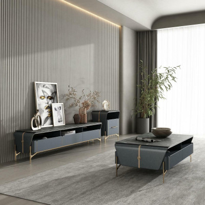 Coffee table sideboard 2-piece living room table lowboard furniture wall units