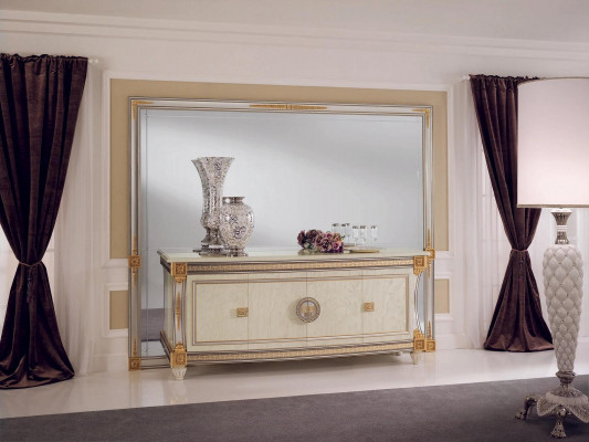 Mirror Wood Frame Wall Mirror Classic Designer Wall Furniture arredoclassic