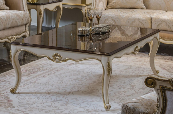 Coffee table solid wood luxury side table for living room