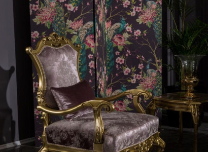 Armchair Single-Seater Luxury 1-Seater Upholstered Seat Baroque Textile Fabric Art Deco