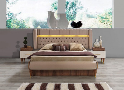 Bed Pillow Design Luxury Double Hotel Chesterfield Wood Furniture New