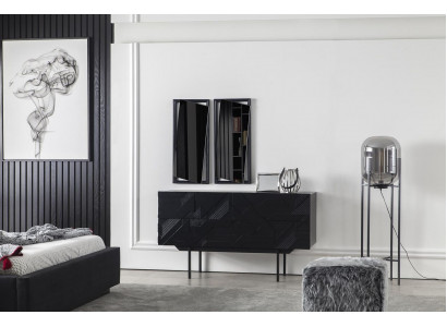 Black dresser sideboard cabinet sideboards cabinets 138cm furniture