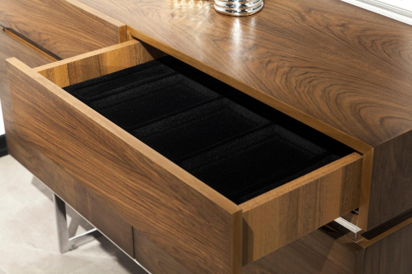 Modern stylish sideboard on steel legs for the living room