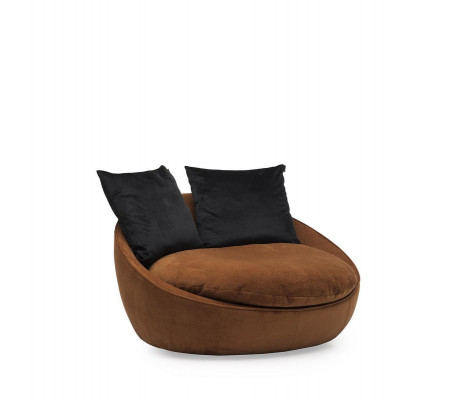 Round Armchair Relax Chair Upholstered Single Couch Furniture Padded Round