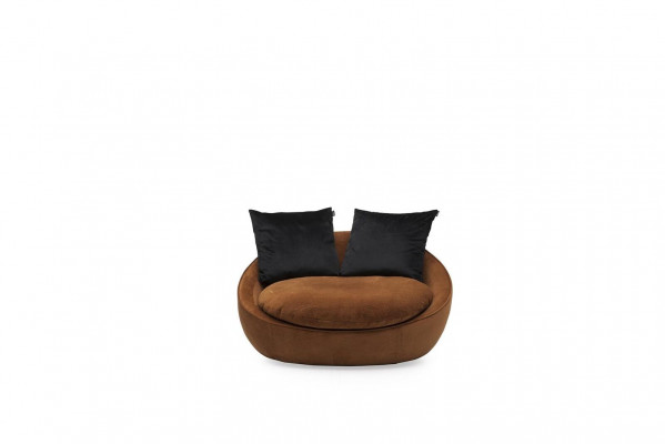 Round Armchair Relax Chair Upholstered Single Couch Furniture Padded Round