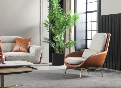 Armchair Living Room Chair Relax Chairs Club Lounge Furniture Brown Sofa