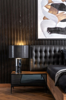 Luxury nightstand with glass fronts brown side table nightstands hotel