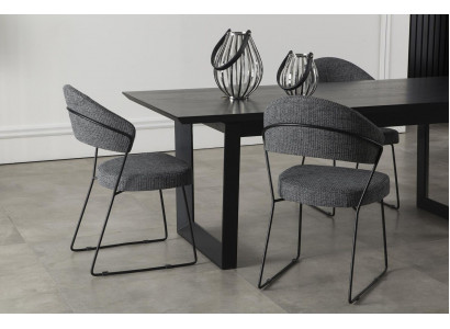 Luxury Upholstered Armchair Chairs Loft Designer Gray Kitchen Leather Chair Furniture