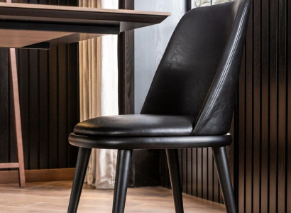 Luxury Armchair Black Leather Chair Upholstered Chairs Loft Designer Furniture Kitchens