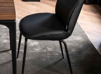 Laconic black chair in modern design for the dining room