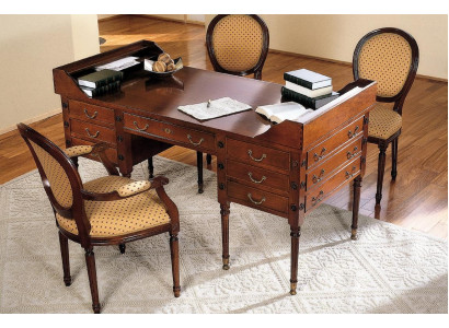 Table with chair, wooden desk, desk with drawers, work table 2-piece set