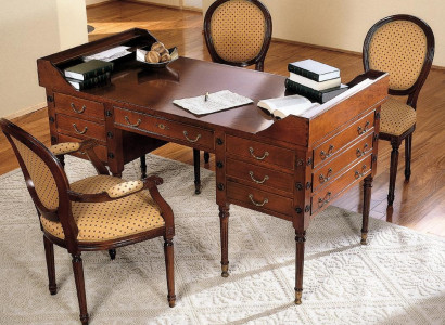 Table with chair, wooden desk, desk with drawers, work table 2-piece set
