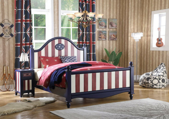 Bed Nightstand 3-Piece Bedroom Set Design American Style Luxury Bed Group