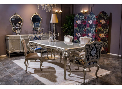 Luxury Dining Room Set Table + 6x Armchairs Chair Dining Group Dining Suite 7-piece