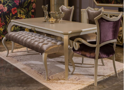 Luxury Dining Room Dining Table Chair Set Group Suite Table Tables Suite 5-piece.