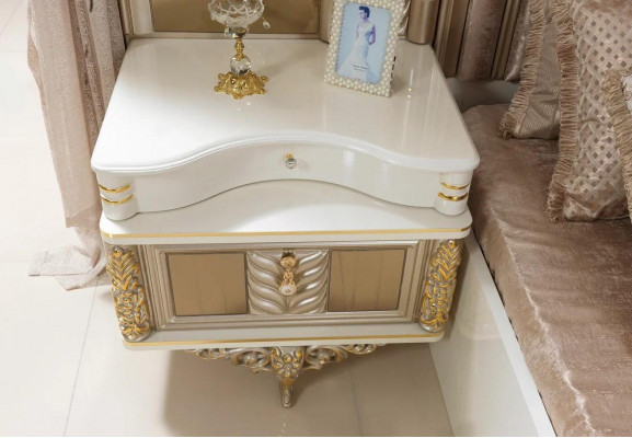 Bedroom set bed 2x nightstands dressing table with mirror luxury new